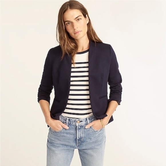 J. Crew Going Out Blazer Navy Blue Size 00 Collegiate - Picture 10 of 11